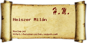 Heiszer Milán névjegykártya